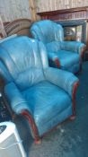 2 leather armchairs