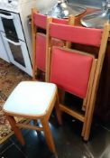 2 collapsible chairs & a stool