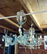 A shabbi chic 5 branch chandelier