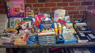 large quantit of art items including paint, kids stamps sets & pencils etc.