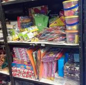 A quantity of crafting items including engraving art & colouring books etc. (2 shelves)