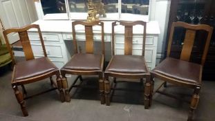 A set of 4 1940's dining chairs