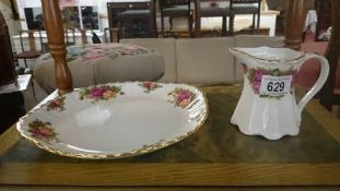 A Royal Albert Country Roses sandwich plate & 1 other
