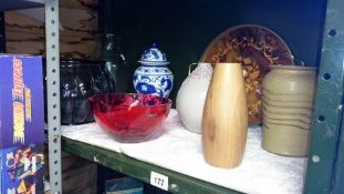 A quantity of glass bowls & vases etc.