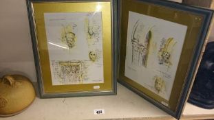 2 framed & glazed pictures