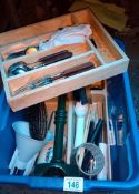 A box of cutlery etc.