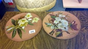 A pair of Watcombe pottery hand painted plates