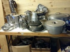 2 boxes and a large quantity of kitchen pots and pans etc