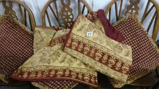 A quantity of tapestry cushion covers etc