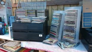 2 CD racks , DVD drawers & CD's