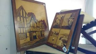 A quantity of marquetry panels
