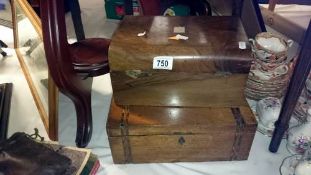 2 Victorian writing boxes, both a/f