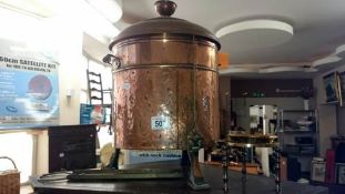 A copper coal bin etc