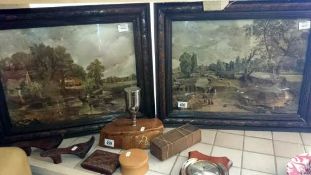 A pair of oak framed Constable prints