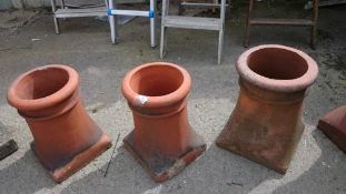 3 terracotta chimney pots