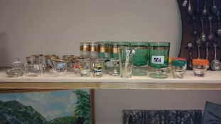 A mixed lot of glassware