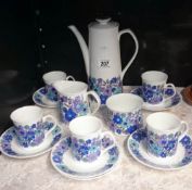 A floral decorated coffee set