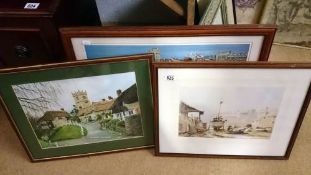 3 framed and glazed pictures