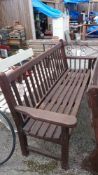 A wooden garden bench