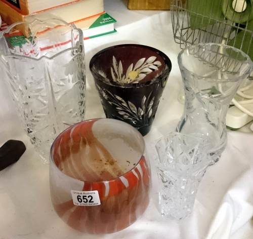 5 good glass vases