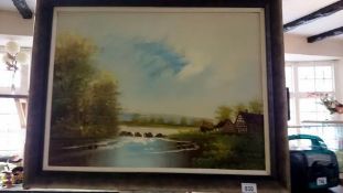 An oil on board signed D Spencer