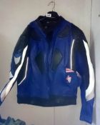 A leather motor cycle jacket