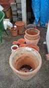 A large quantity of flower pots