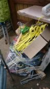 A large quantity of coat hangers