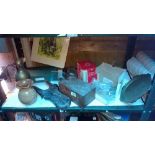 A shelf of miscellaneous items