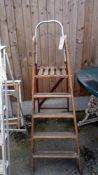 A wooden step ladder