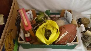 A box of miscellaneous including sporting