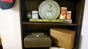 A collection of old tins and packaging including rare Price's taper tin