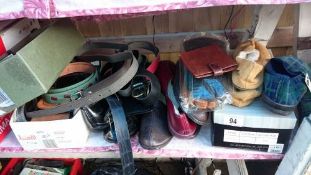 A quantity of men's slippers & belts etc. (new)