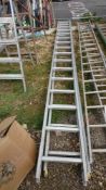 An aluminium extending ladder