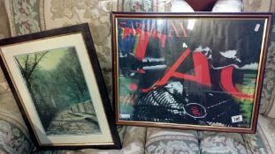 2 framed and glazed pictures