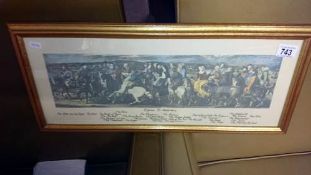 A framed and glazed print entitled 'Pilgrims to Canterbury'