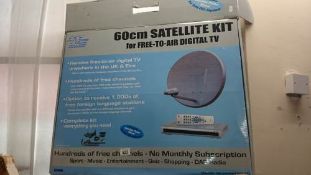 A boxed satelite dish