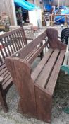 A wooden garden bench