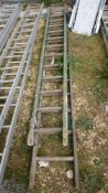 2 wooden ladders