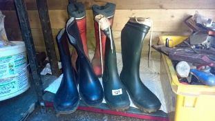 3 pairs of wellington boots