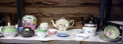 A mixed lot of china including teapots