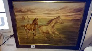 An oil painting 'horses'