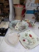 A jug and 4 dishes including Wedgwood