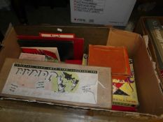 A box of old games including Chinese Chequers, Jockari,