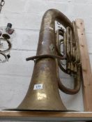 An old brass horn,