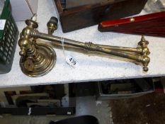 A good quality extending brass gas lamp wall bracket converted to electric