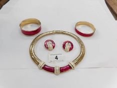 A matching set of 'Monet' style jewellery including necklace,