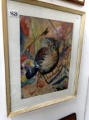 An abstract gouache after Wassily Kandinsky by N Toyne signed and dated 1962