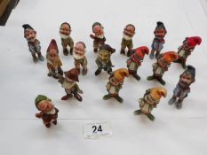 A collection of miniature dwarf figures