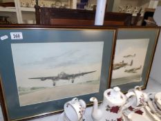 2 framed and glazed aircraft prints,